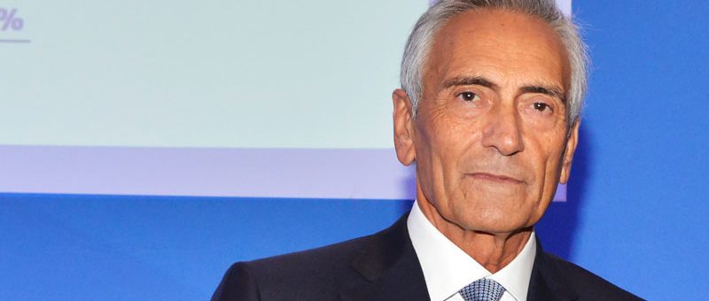 Il presidente della Figc Gabriele Gravina oggi a Potenza