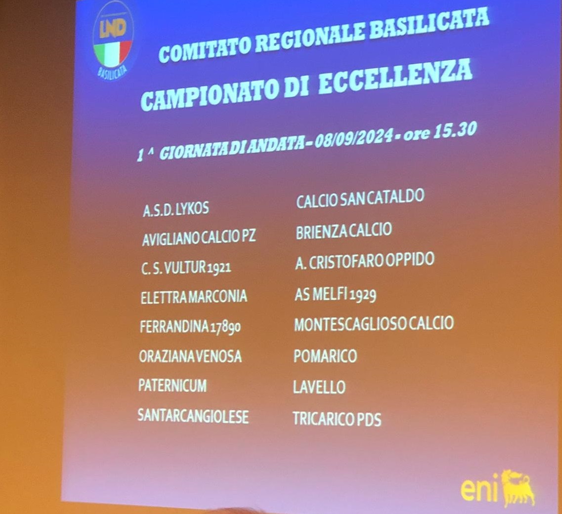 Eccellenza, presentato il calendario del campionato. Le gare della prima giornata.