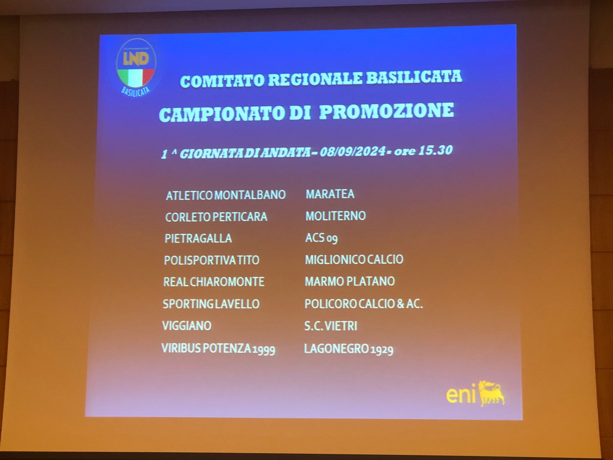 Promozione, presentato il calendario. Le gare della prima giornata.